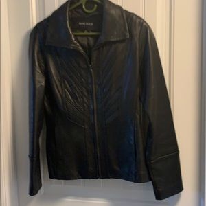 ANN KLEIN black leather jacket